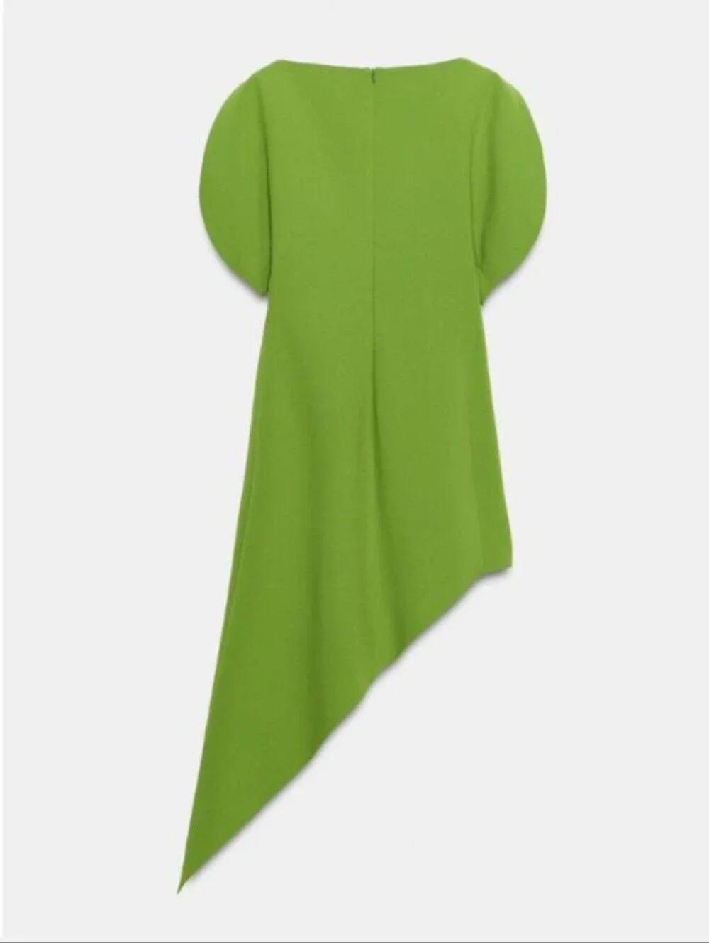 ZARA ASYMMETRIC MIDI DRESS GREEN SIZE XS